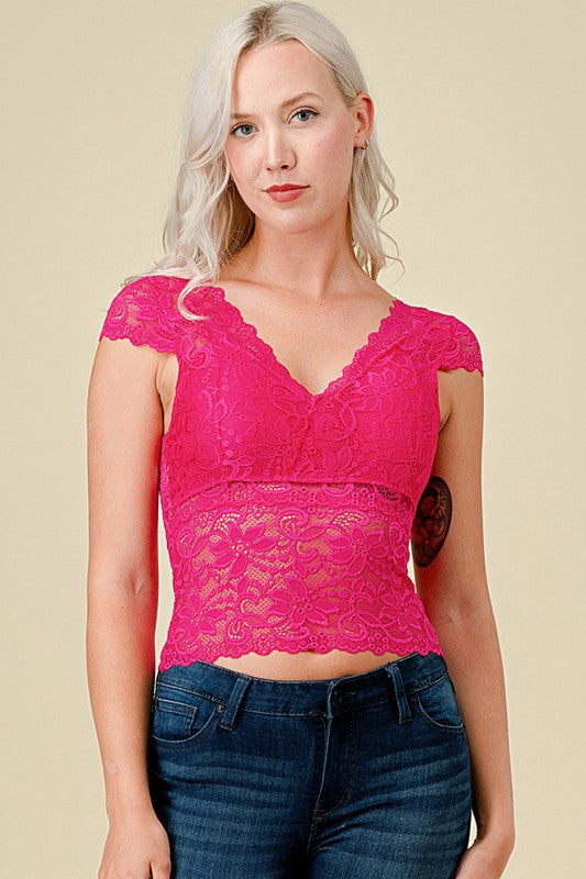 LB47 Lace Surplice Top – Elegant Everyday Style