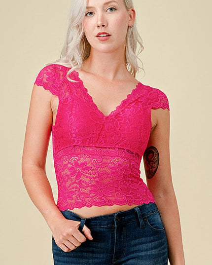LB47 LACE SURPLICE TOP