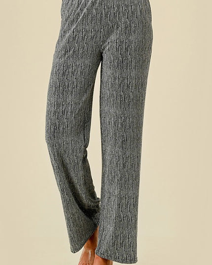 MSP529X PLUS SIZE METALLIC STRAIGHT PANTS WITH POCKETS