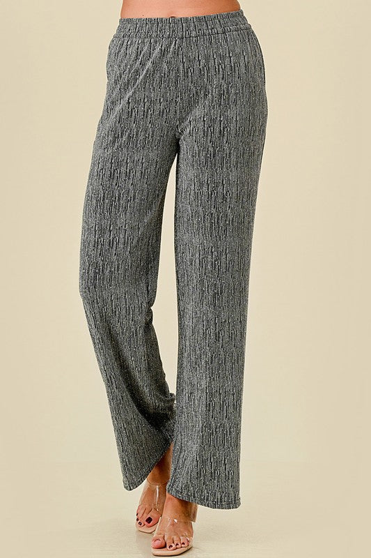 MSP529X PLUS SIZE METALLIC STRAIGHT PANTS WITH POCKETS