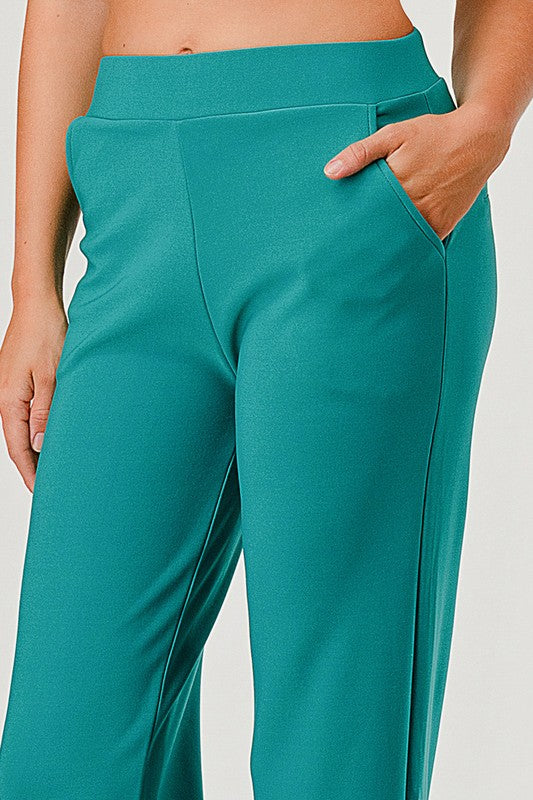 SCUP18X Plus Size Scuba Pants – High Waist Slim Fit Trousers