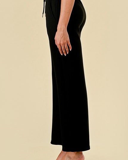 JFS505X PLUS SIZE MID-RISE DRAWSTRING WIDE LEG PANTS