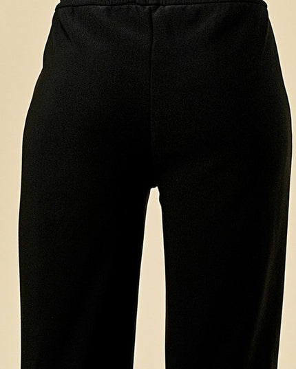 JFS505X PLUS SIZE MID-RISE DRAWSTRING WIDE LEG PANTS