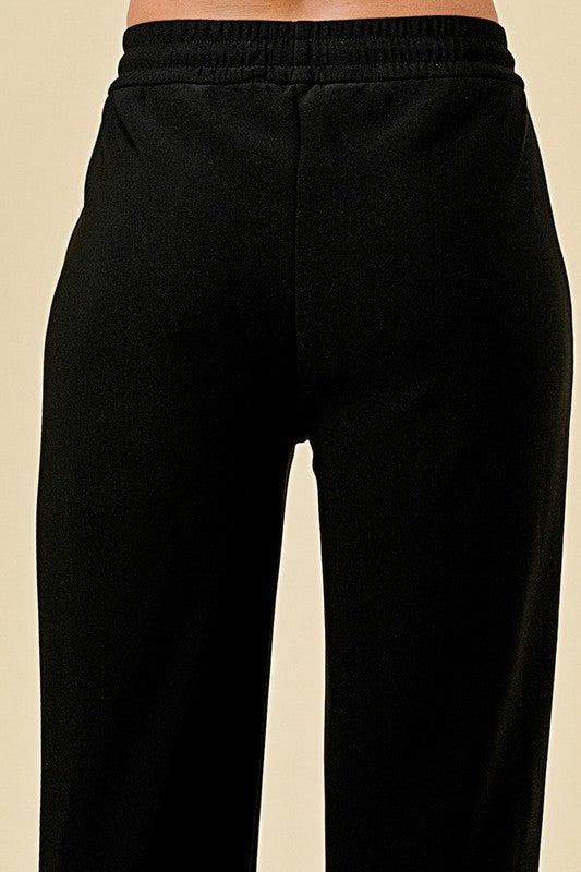 JFS505X PLUS SIZE MID-RISE DRAWSTRING WIDE LEG PANTS