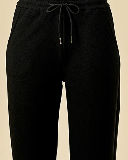 JFS505X PLUS SIZE MID-RISE DRAWSTRING WIDE LEG PANTS