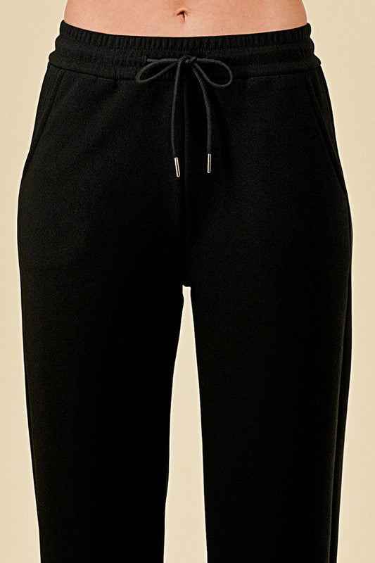 JFS505X PLUS SIZE MID-RISE DRAWSTRING WIDE LEG PANTS