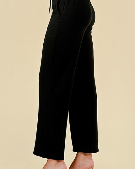 JFS505X PLUS SIZE MID-RISE DRAWSTRING WIDE LEG PANTS