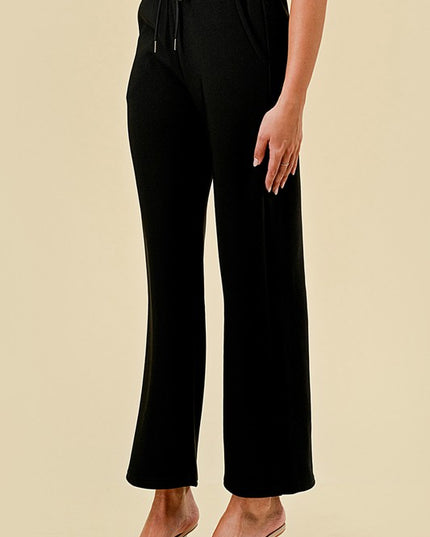 JFS505X PLUS SIZE MID-RISE DRAWSTRING WIDE LEG PANTS