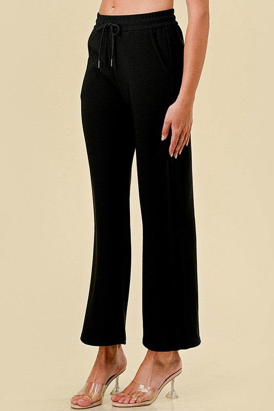 JFS505X PLUS SIZE MID-RISE DRAWSTRING WIDE LEG PANTS