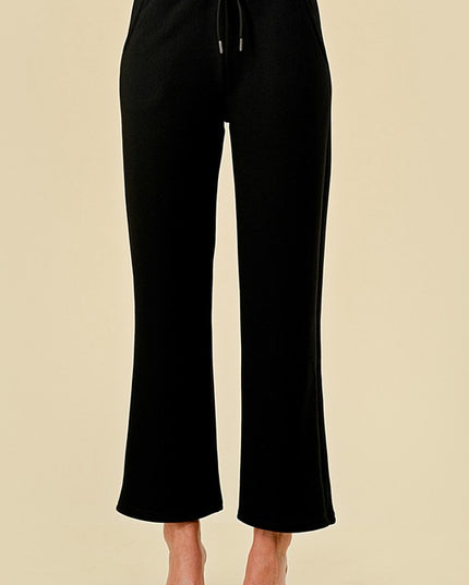 JFS505X PLUS SIZE MID-RISE DRAWSTRING WIDE LEG PANTS
