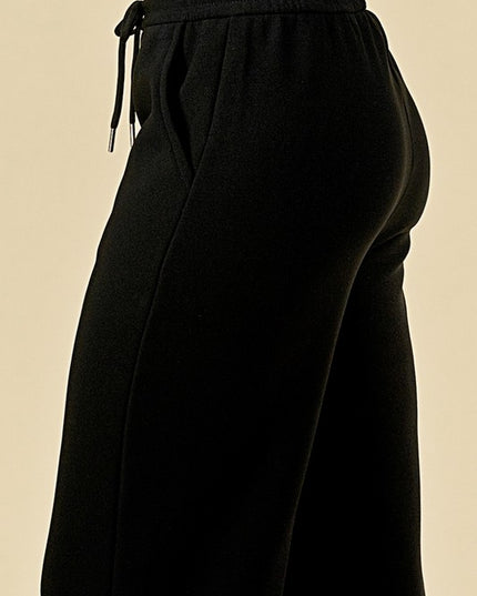 JFS505X PLUS SIZE MID-RISE DRAWSTRING WIDE LEG PANTS