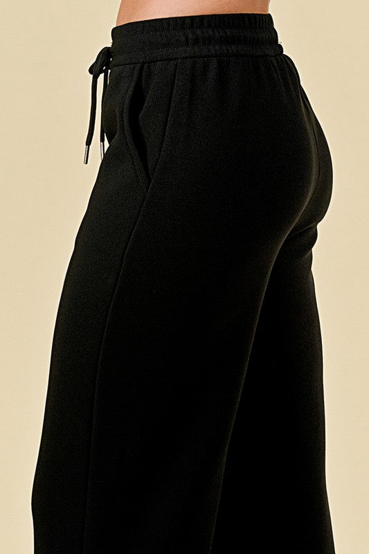 JFS505X PLUS SIZE MID-RISE DRAWSTRING WIDE LEG PANTS