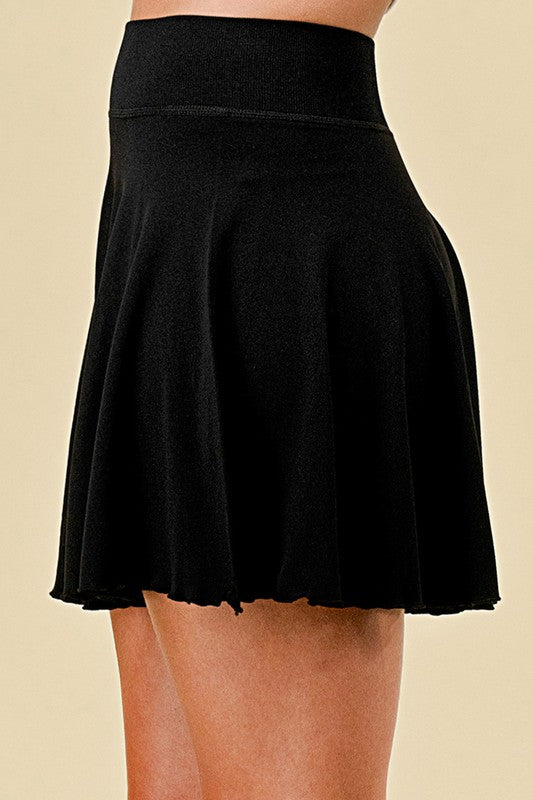 SKORT001 FLARE SKORT WIHT SHORT UNDERNEATH