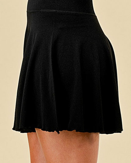 SKORT001 FLARE SKORT WIHT SHORT UNDERNEATH