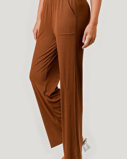 Ribbed Straight Pants – Contrast Side Panel Casual Fit