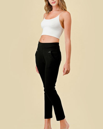 Plus Size Scuba Skinny Dress Pants – High Waist Slim Fit