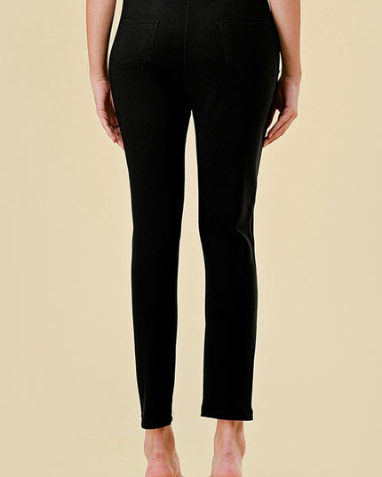 Plus Size Scuba Skinny Dress Pants – High Waist Slim Fit