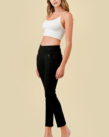 Scuba Skinny Dress Pants – High Waist Slim Fit Trousers