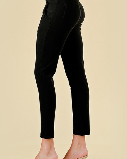 Scuba Skinny Dress Pants – High Waist Slim Fit Trousers