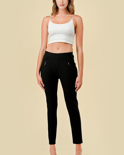 Scuba Skinny Dress Pants – High Waist Slim Fit Trousers