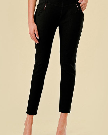 Scuba Skinny Dress Pants – High Waist Slim Fit Trousers