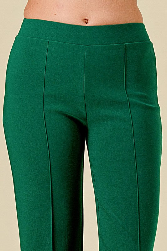SCU33 Stretch Scuba Pleated Pants – Sleek Tailored Fit