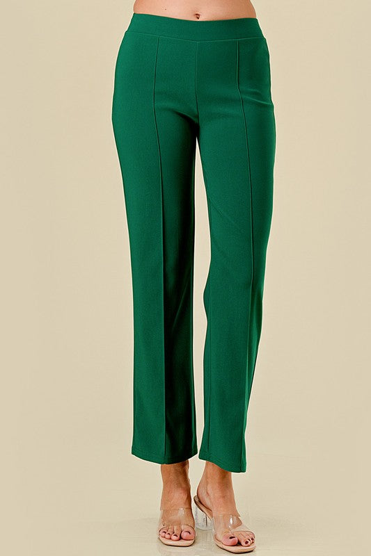 SCU33 Stretch Scuba Pleated Pants – Sleek Tailored Fit