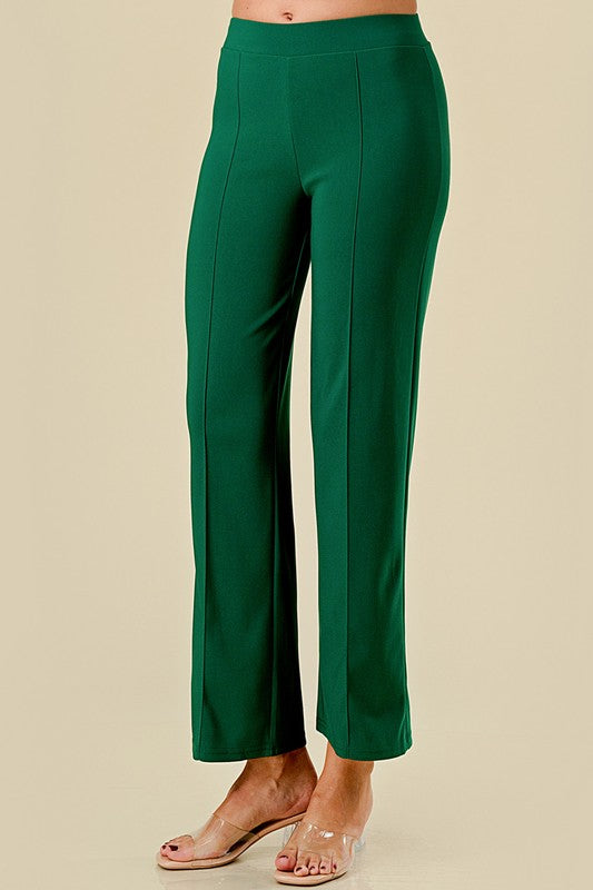 SCU33 Stretch Scuba Pleated Pants – Sleek Tailored Fit
