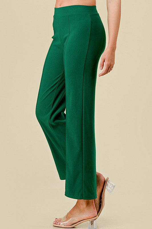 SCU33 Stretch Scuba Pleated Pants – Sleek Tailored Fit
