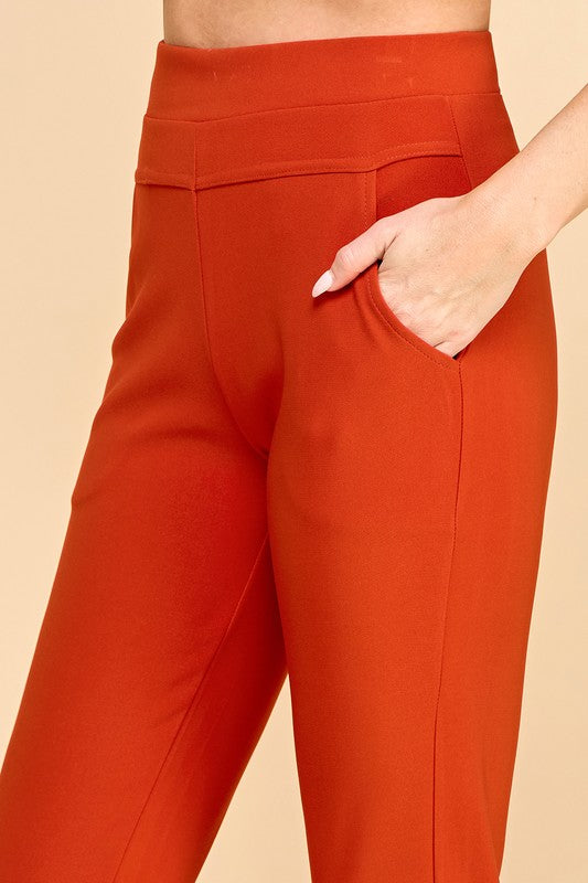 SCU5003 Scuba Skinny Dress Pants – High Waist Sculpt Fit