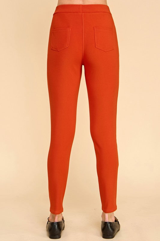SCU5005 Scuba Skinny Dress Pants – High Waist Slim Fit Trousers