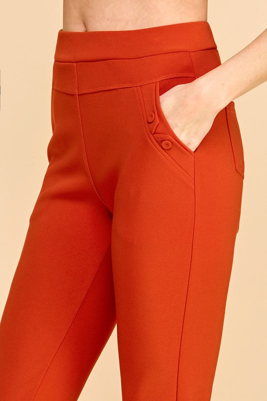 SCU5005 Scuba Skinny Dress Pants – High Waist Slim Fit Trousers