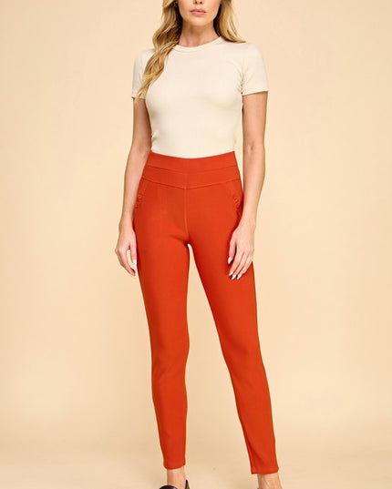 Scuba Skinny Dress Pants – High Waist Slim Fit Trousers