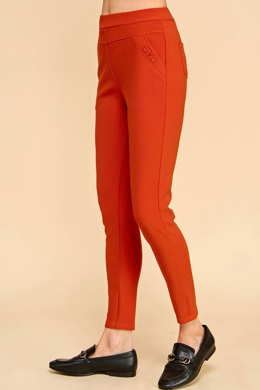 SCU5005 Scuba Skinny Dress Pants – High Waist Slim Fit Trousers