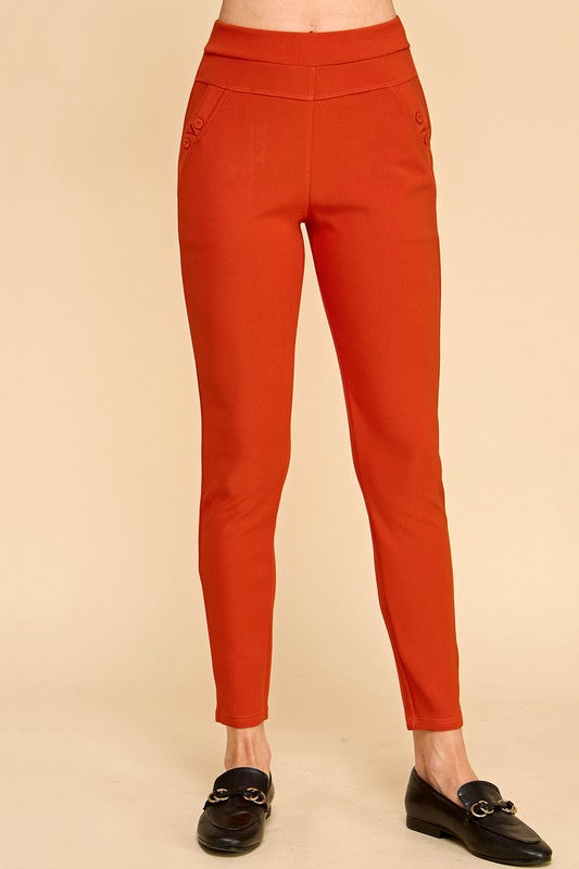 SCU5005 Scuba Skinny Dress Pants – High Waist Slim Fit Trousers