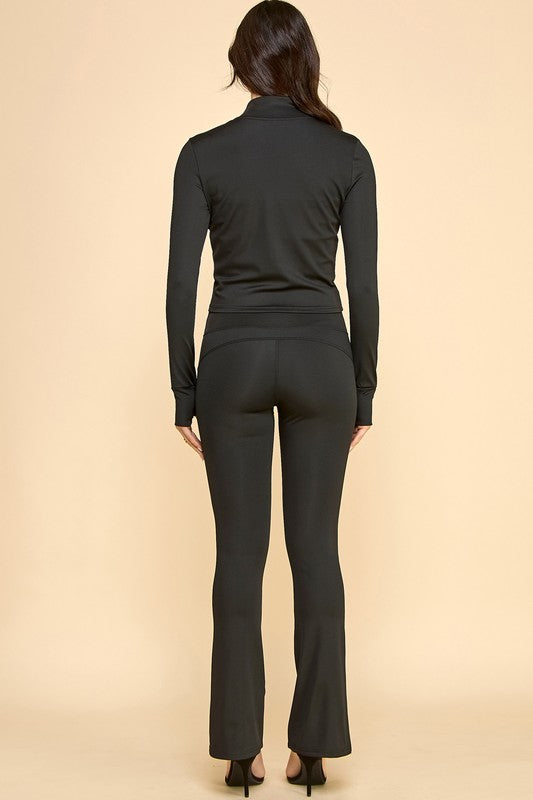 LU301-SET SOLID YOGA JACKET 2-PIECE SET