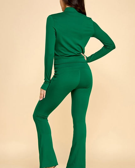 LU501-SET SOLID YOGA JACKET 2-PIECE SET