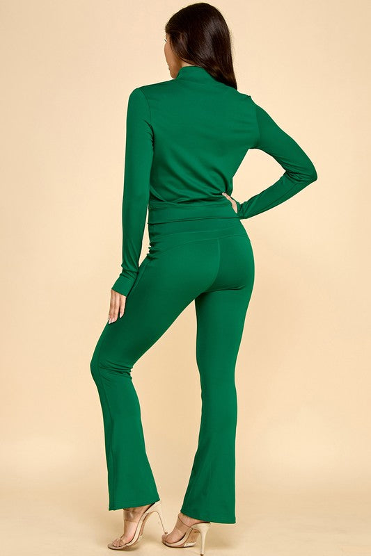 LU501-SET SOLID YOGA JACKET 2-PIECE SET