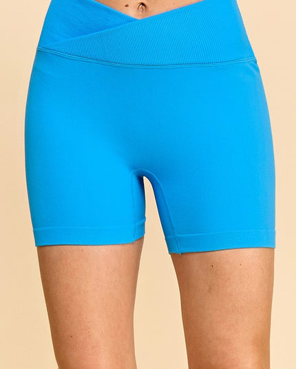 LEG15 V-WAIST RIBBED SHORTS
