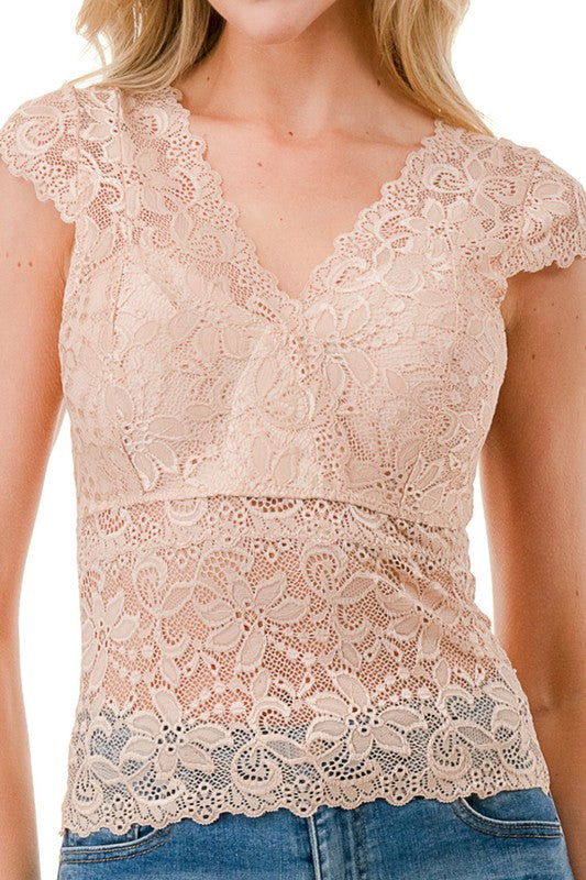 LB47 Lace Surplice Top – Elegant Everyday Style