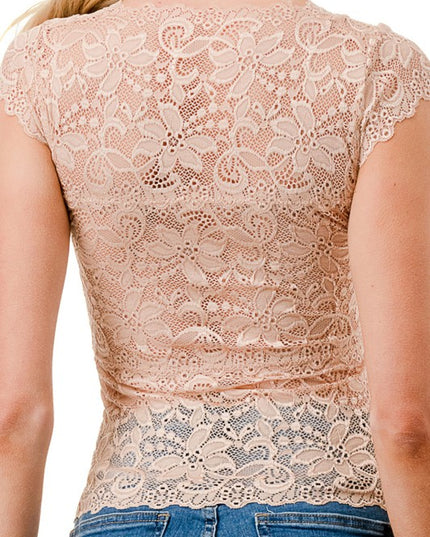 LB47 Lace Surplice Top – Elegant Everyday Style