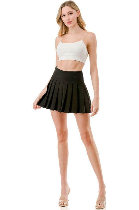 SCU15 Stretch Pleated Skort – High Rise Style