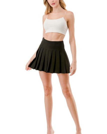SCU15 Stretch Pleated Skort – High Rise Style