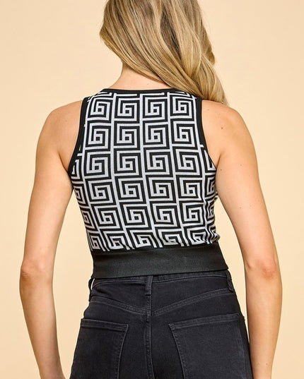 PT001 PRINT CROP TANK TOP