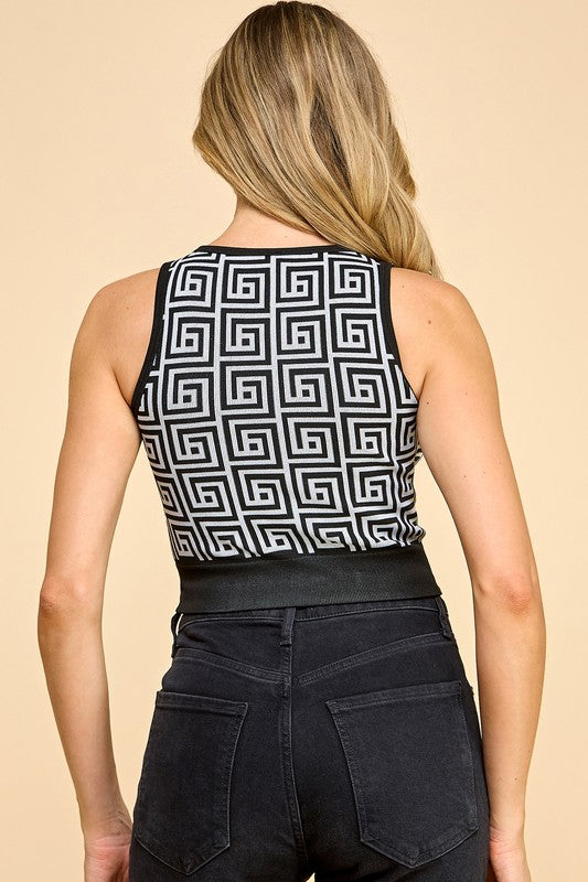 PT001 PRINT CROP TANK TOP