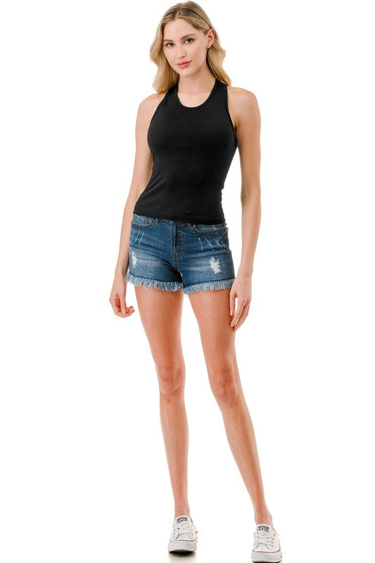 NT106 RIB PADDED RACERBACK TANK TOP