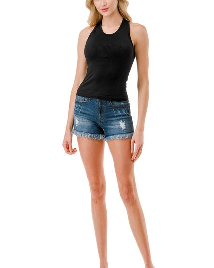 NT106 RIB PADDED RACERBACK TANK TOP