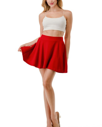SCU07X Plus size Stretch Scuba – Flare Skort