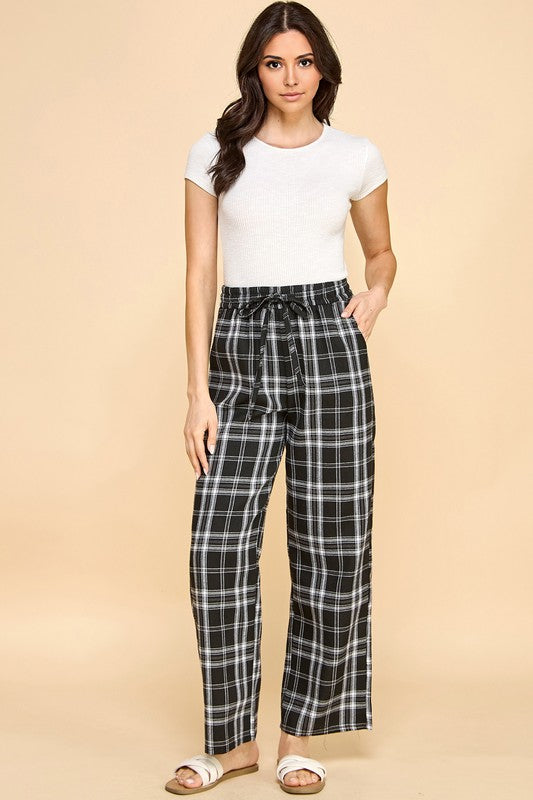 SW501 PLAID PRINT PAJAMA PANTS