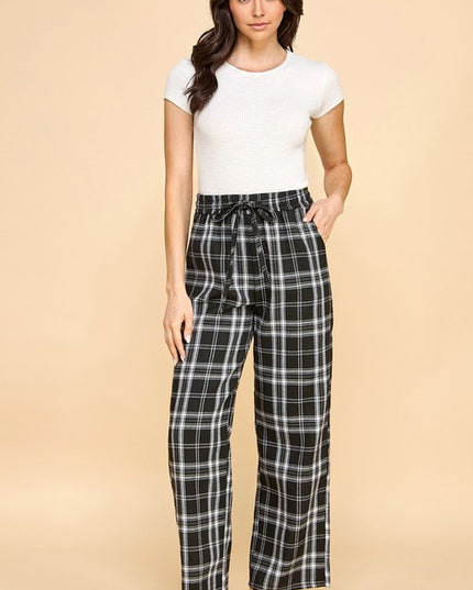 SW501 PLAID PRINT PAJAMA PANTS